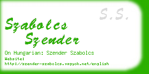 szabolcs szender business card